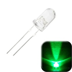 5 mm Green LED (Clear Lens)