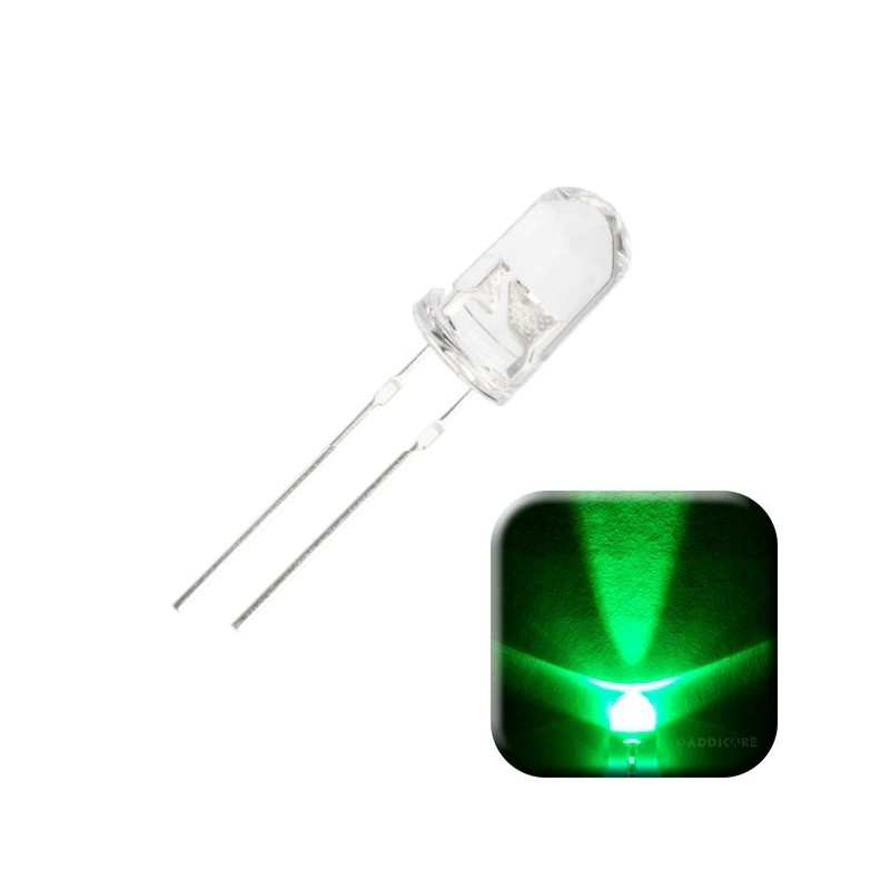 5 mm Green LED (Clear Lens)