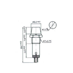 Red 12V AC/DC Signal Indicator 40mm