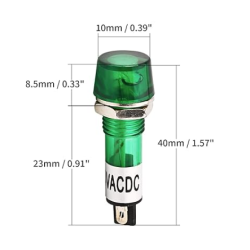 Green 220V AC/DC Signal Indicator 40mm