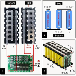 12v Green - 3S 21Pcs 18650 Li-Ion Battery Case