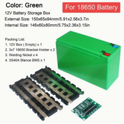 12v Green - 3S 21Pcs 18650 Li-Ion Battery Case