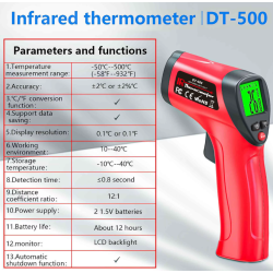 DT-500 Infrared Thermometer Gun Non-Contact