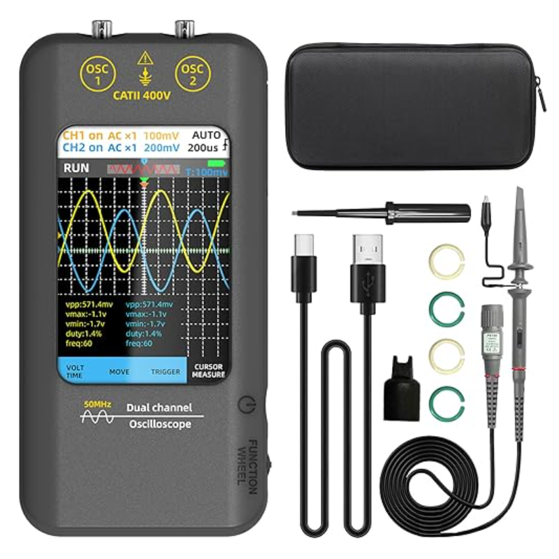 BSIDE O2 Dual Channel Digital Storage Oscilloscope 50MHz/Function Generator 2MHz