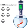 5 in 1 Water Quality Tester PH/TDS/EC/Salinity/Temp Meter with ATC