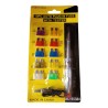 10pc Auto Plug Fuse With Tester