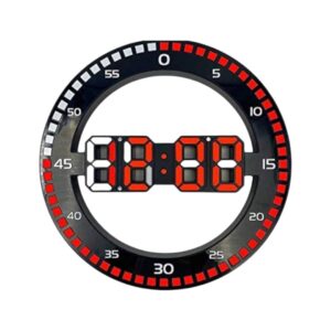 ساعة حائط رقمية بلاستيكية من دي رون مقاس 10 بوصات مع جهاز تحكم عن بعد ومنبه