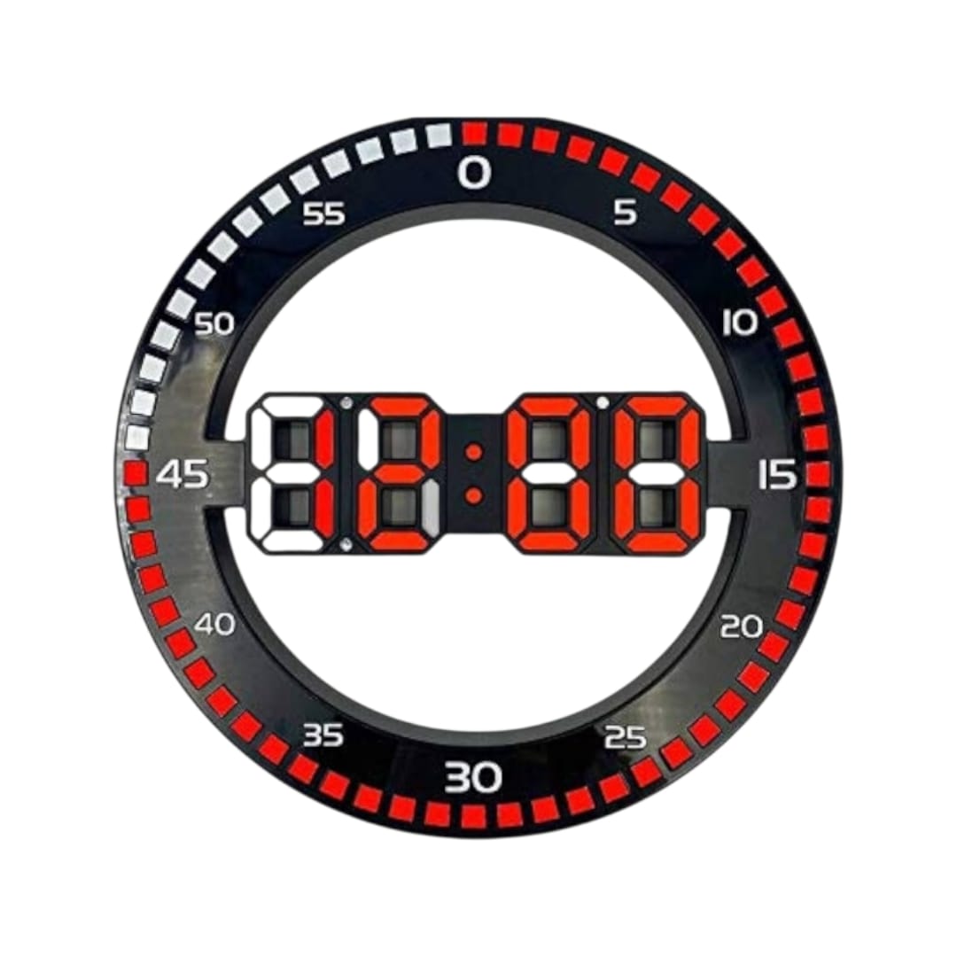 ساعة حائط رقمية بلاستيكية من دي رون مقاس 10 بوصات مع جهاز تحكم عن بعد ومنبه