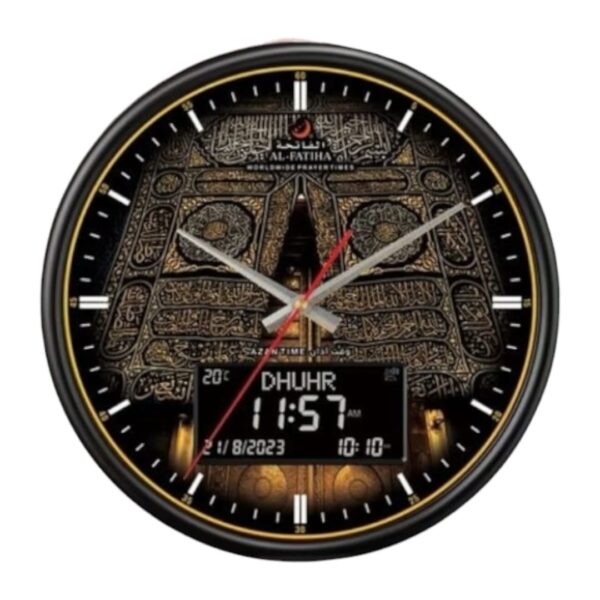 ساعة أذان، ساعة صلاة إسلامية بإضاءة LED، ساعة حائط أذان، ساعة أذان رقمية للمنزل/المكتب/المسجد، ديكور منزلي بإضاءة LED بيضاء