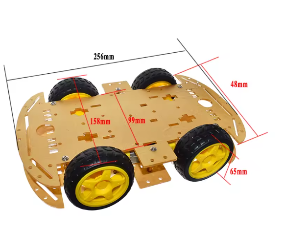4WD Smart Robot Car Chassis Kit-هيكل سيارة روبوت ذكية رباعية الدفع مؤسسة الغانم