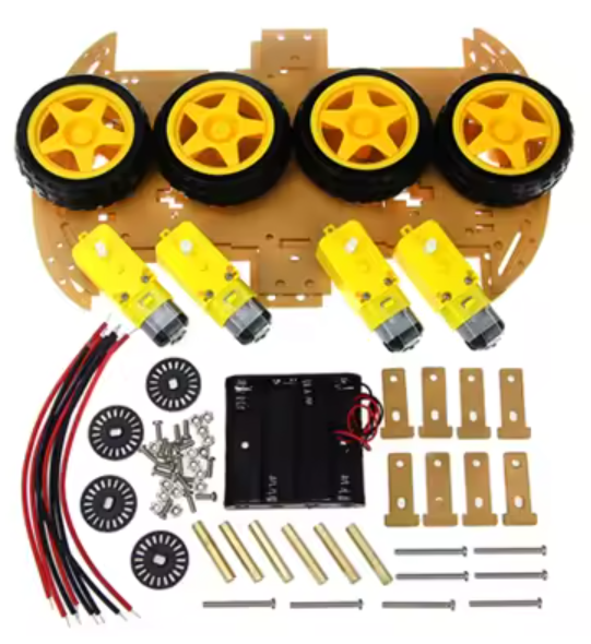 4WD Smart Robot Car Chassis Kit-هيكل سيارة روبوت ذكية رباعية الدفع مؤسسة الغانم